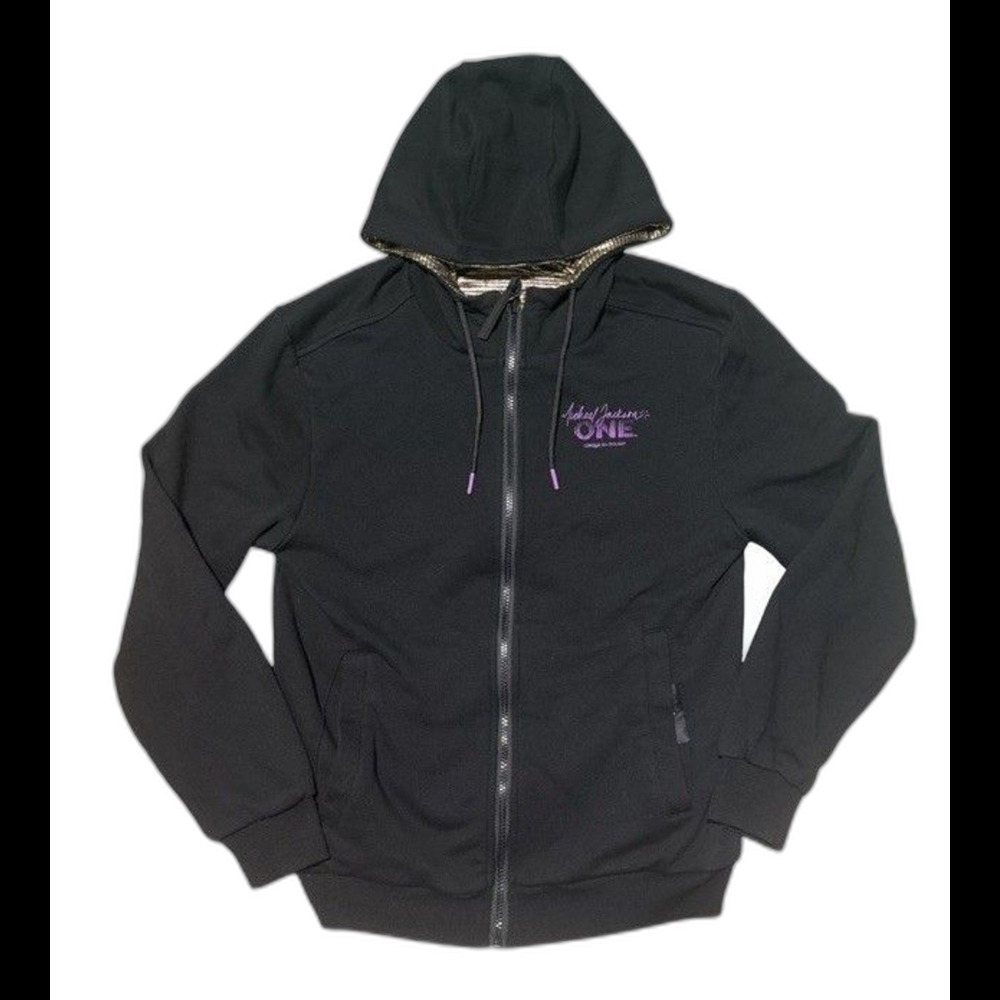 Michael Jackson ONE Cirque du Soleil Full Zip Hoodie XS Black Gold Hood
